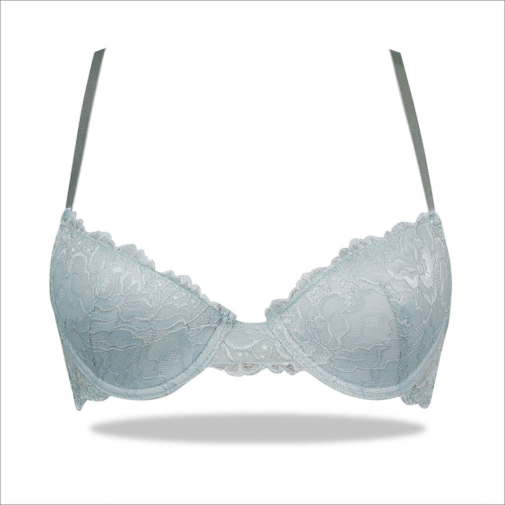 Sea Green Floral Imported Padded Bra