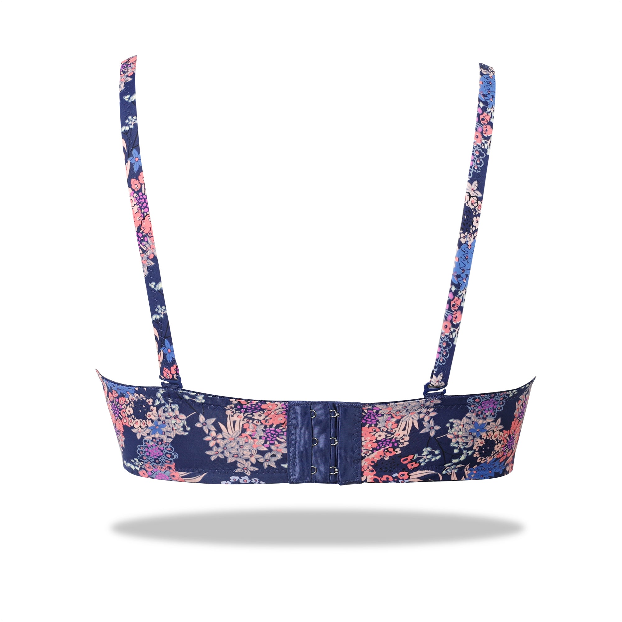 Blue Padded Printed Floral Essence with Stretchable Straps