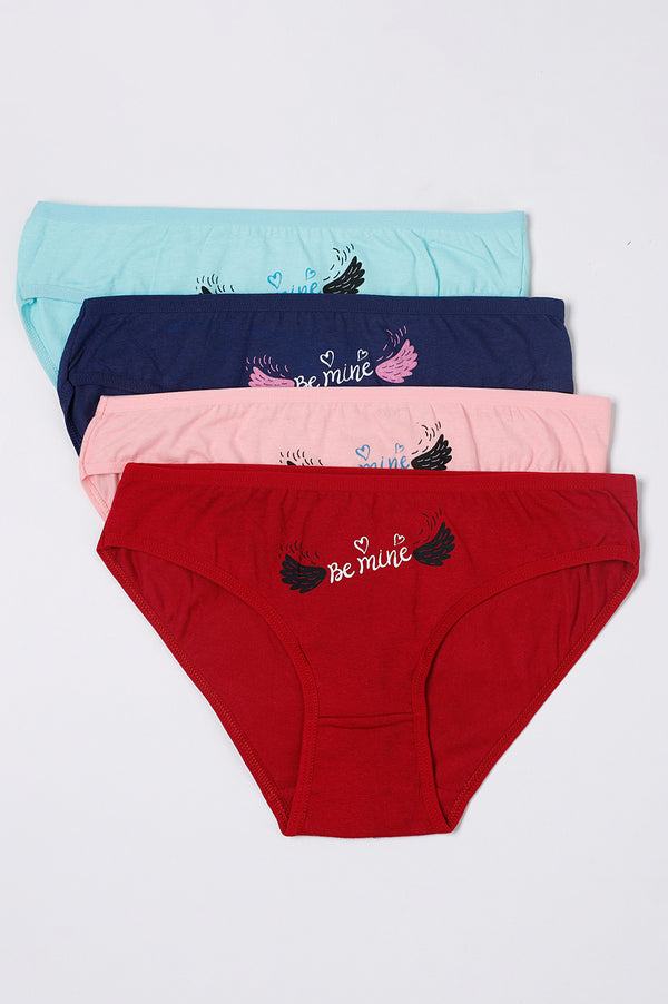 Pack of 4 Super Soft Cotton Stretch Printed Bikini Briefs - SMALL