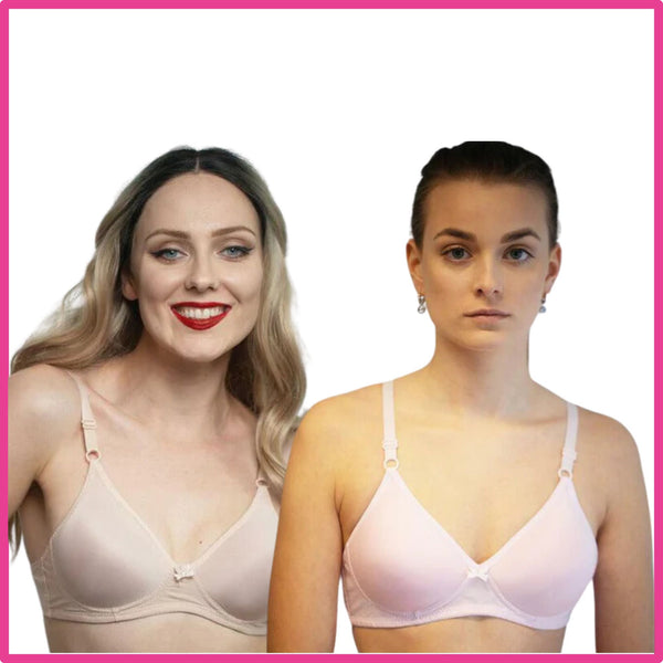 Pack Of 2 (Skin & Pink) - Clarkia Padded Non Wired Bra