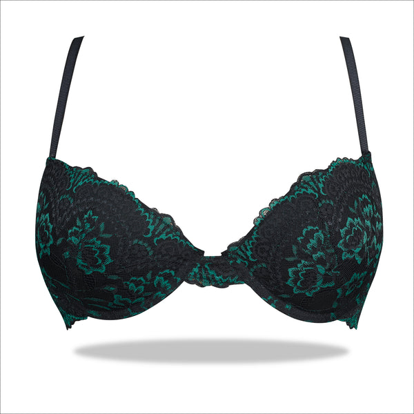 Green European Laced Imported Padded Bra
