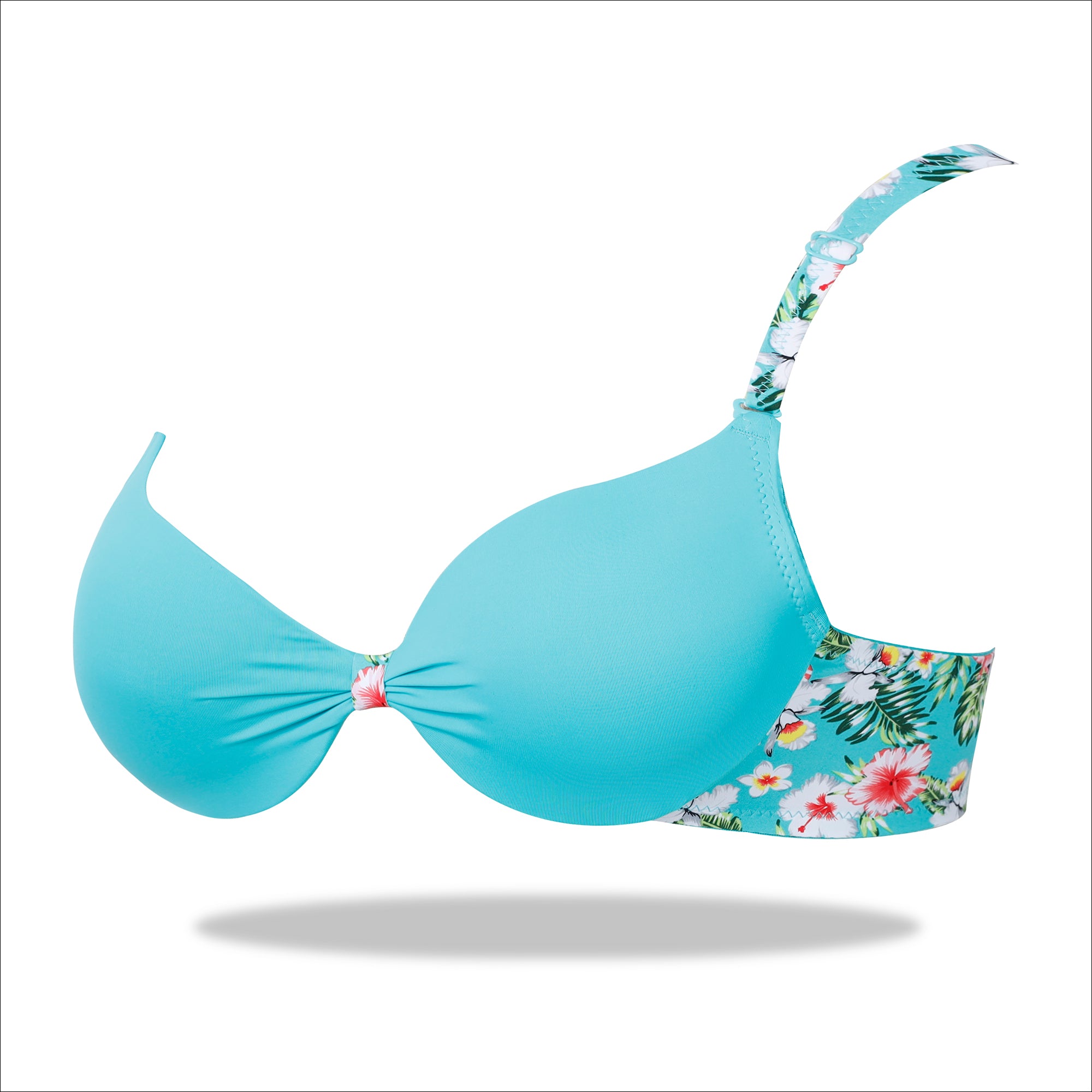 Blue Padded Printed Floral Essence with Stretchable Straps