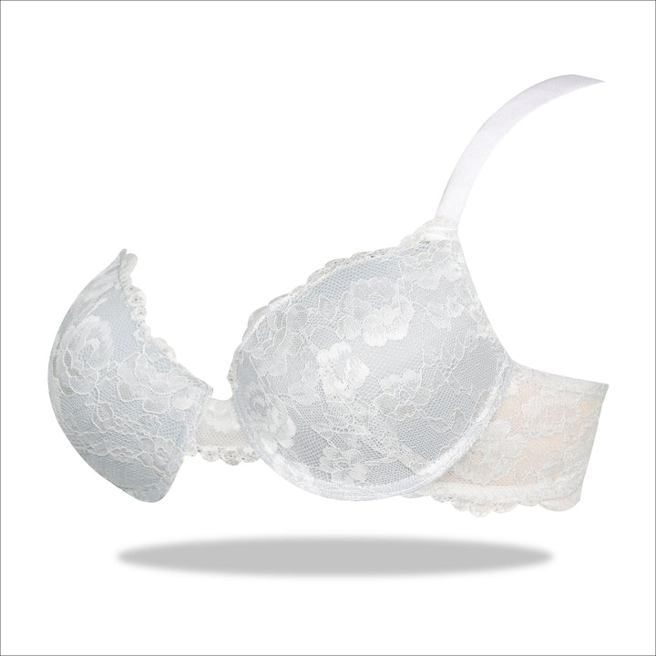  Shop the Finest White Floral Imported Padded Bra in Pakistan