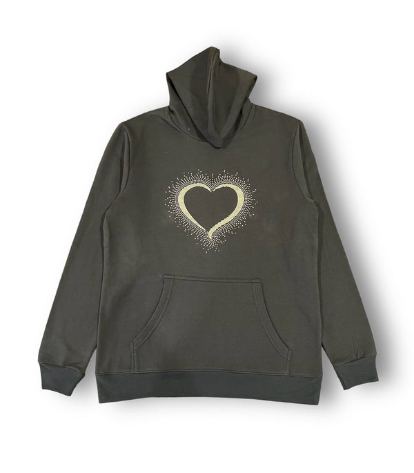 Grey Heart Hoodie For Her