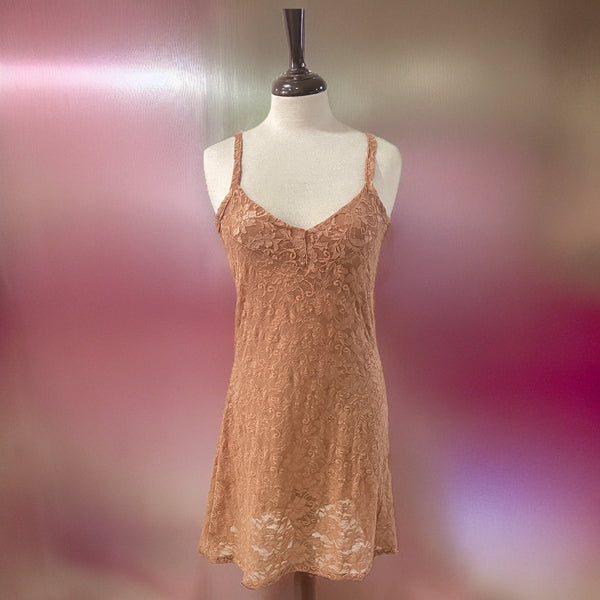 Brown Verovica One-Piece Sultry Soft Net Nighty