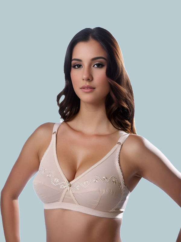 Love-In-The-Mist - Cross Over Embroidered Non-Padded Wirefree Bra