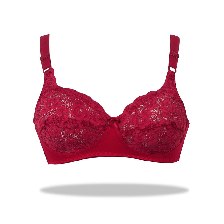 Skin Marvel - Non Padded Wirefree Stretchable Bra with Lacy Cups - Espicopink