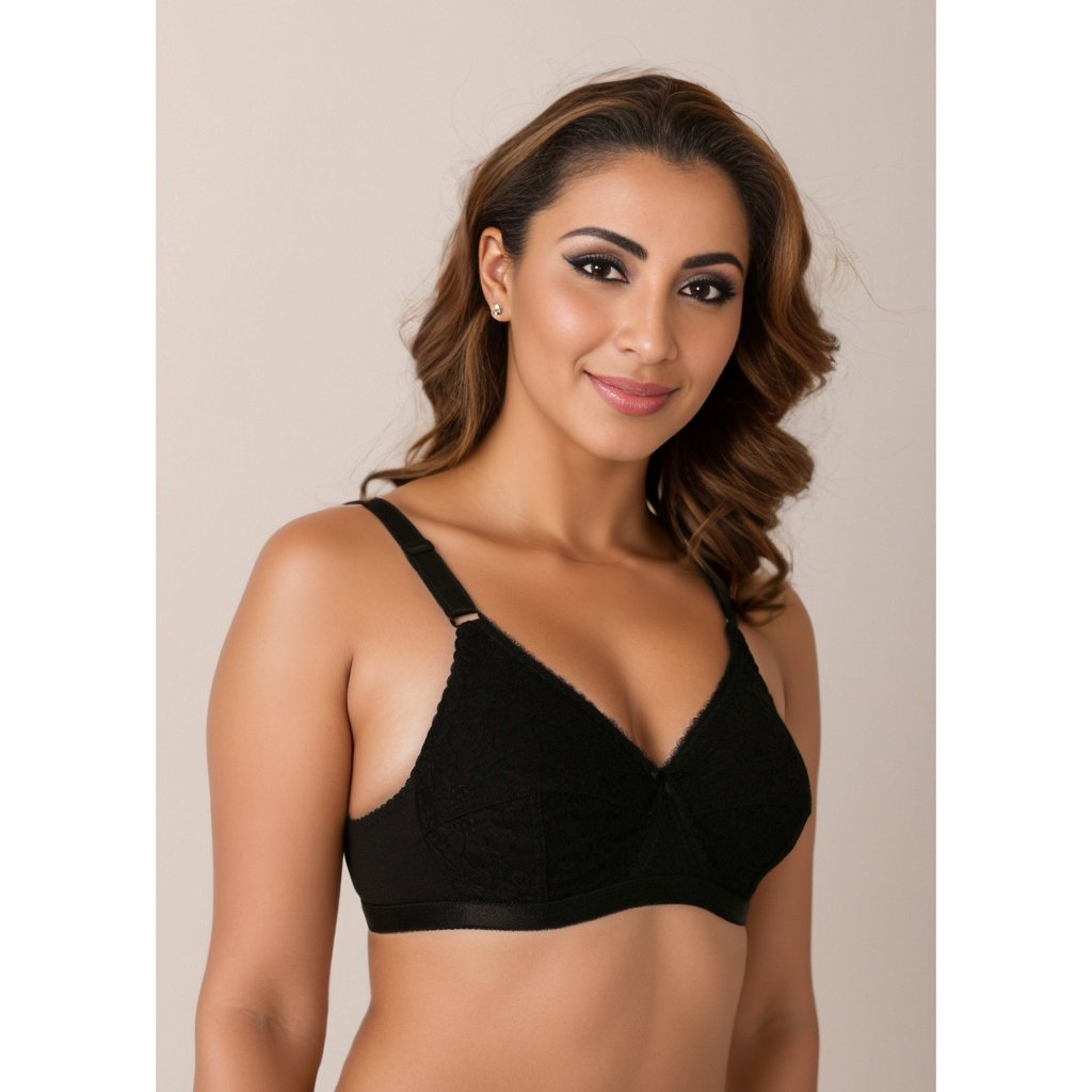 Nettle - Knitted Cotton Non-Padded Wirefree Bra with Lace Touch - Espicopink