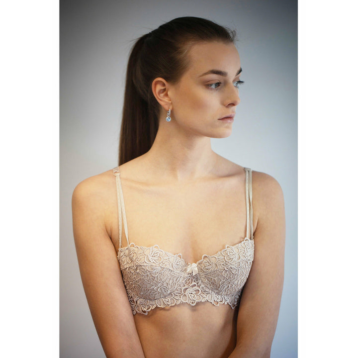 Skin Touch-Me-Not - Half Cup Wired / Non-Wired Light Padded Embroidered Bra - Espicopink