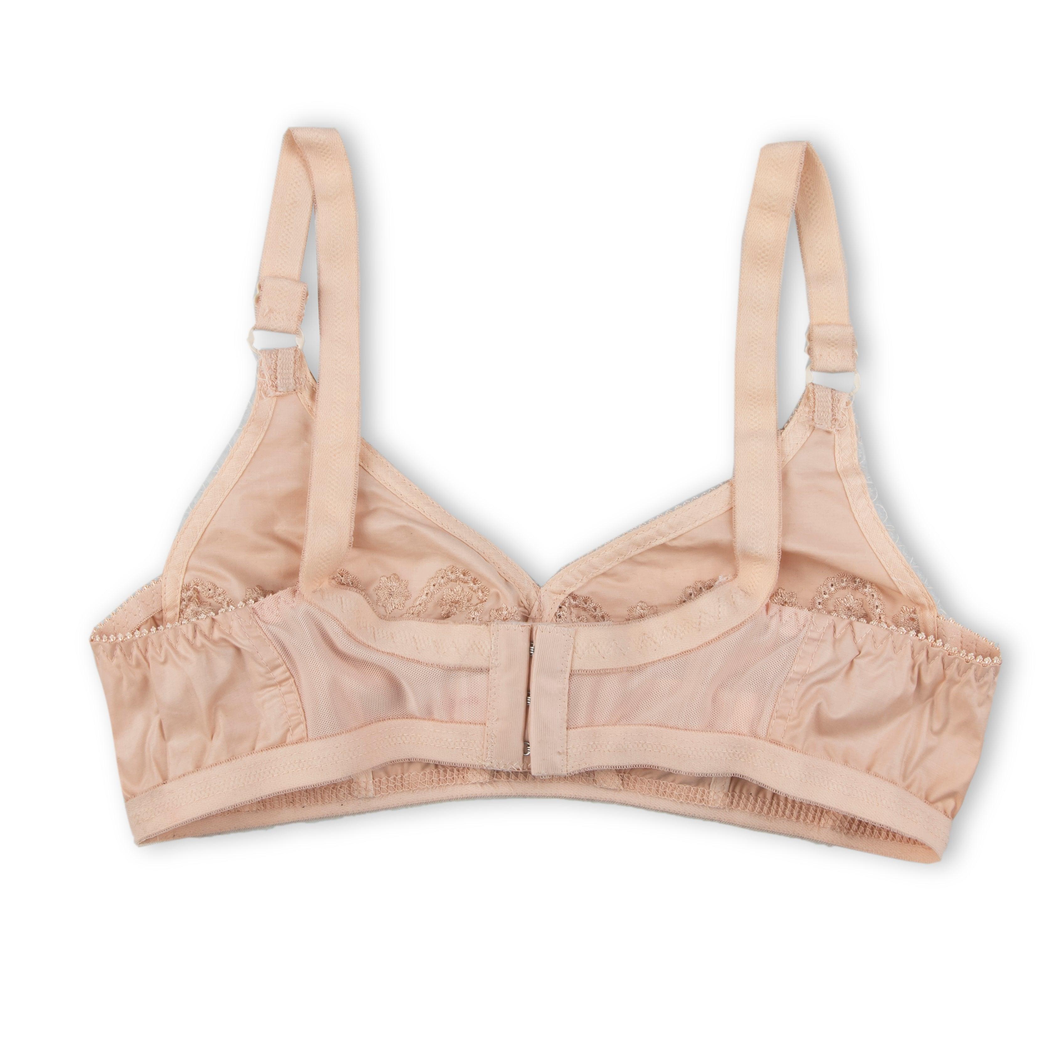 Love-In-The-Mist - Cross Over Embroidered Non-Padded Wirefree Bra - Espicopink