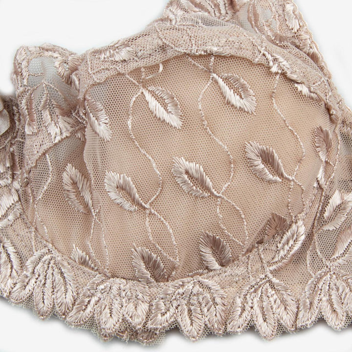 Zinnia - Floral Mesh Low Cut Wired / Non-Wired Full Cup Firm Hold Bra - Espicopink