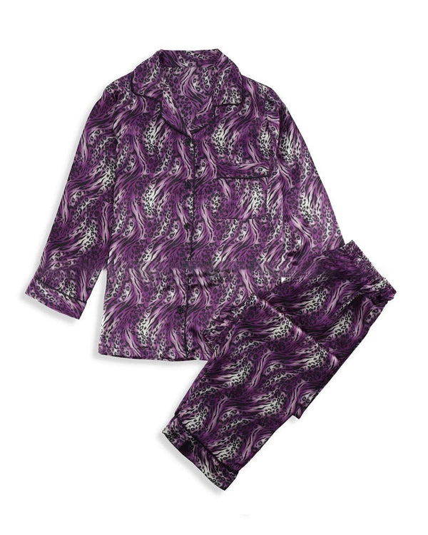 Silk Print Loungewear - Purple Love