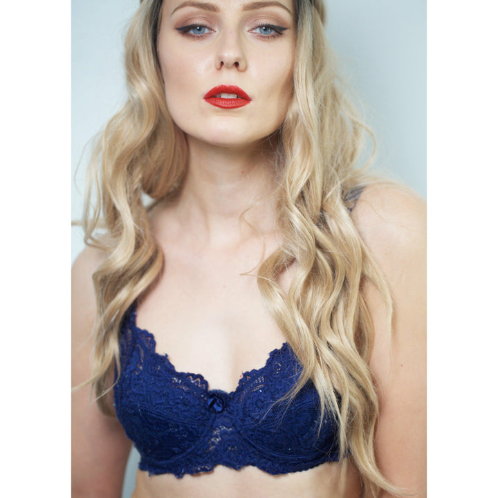 Grey Broom - Wired / Non-Wired Light Padded European Lace Bra - Espicopink