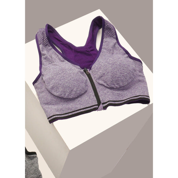 High Impact Front Open Padded Sports Bra - Espicopink